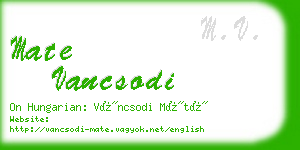 mate vancsodi business card